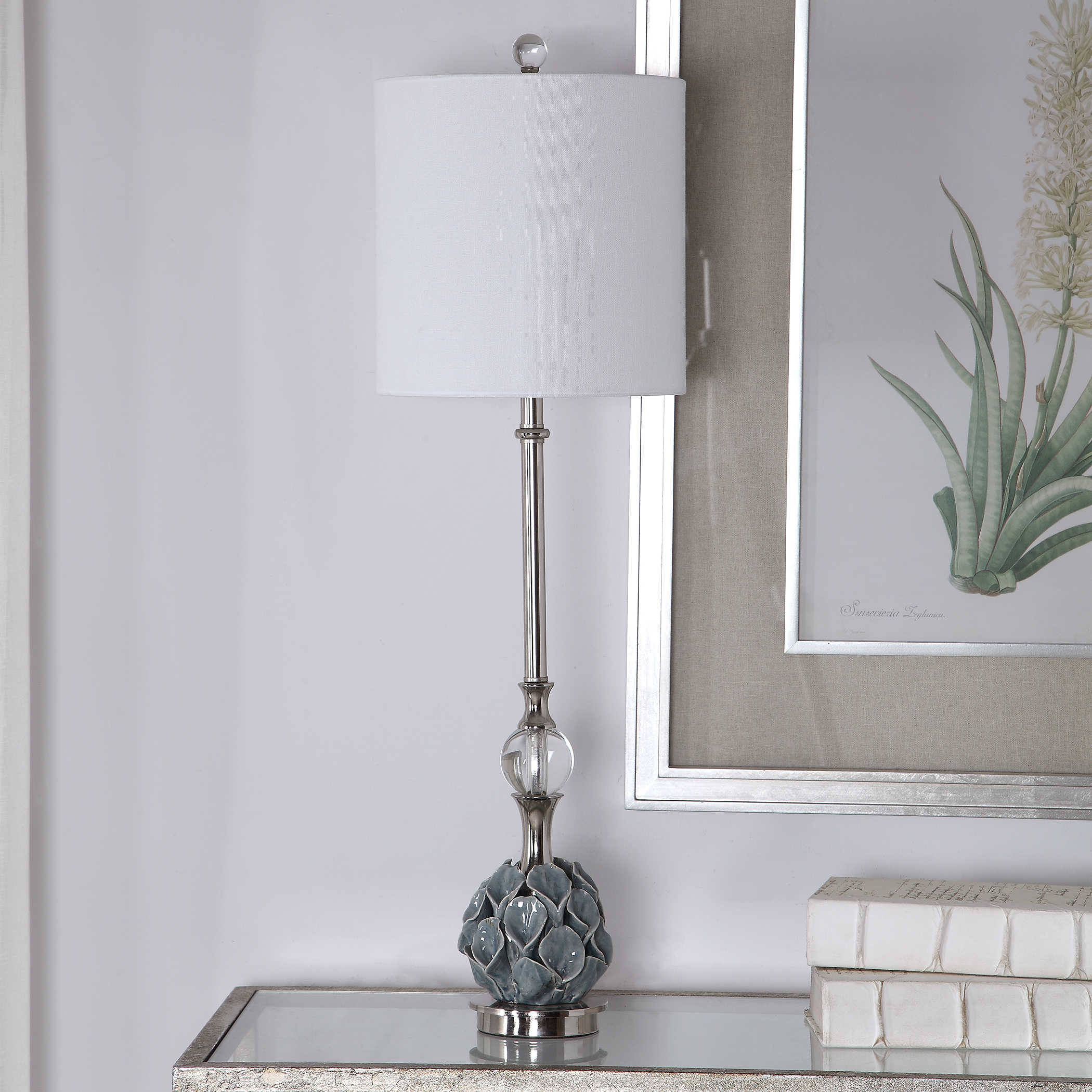 White Artichoke Table Lamp - DeVolder Designs